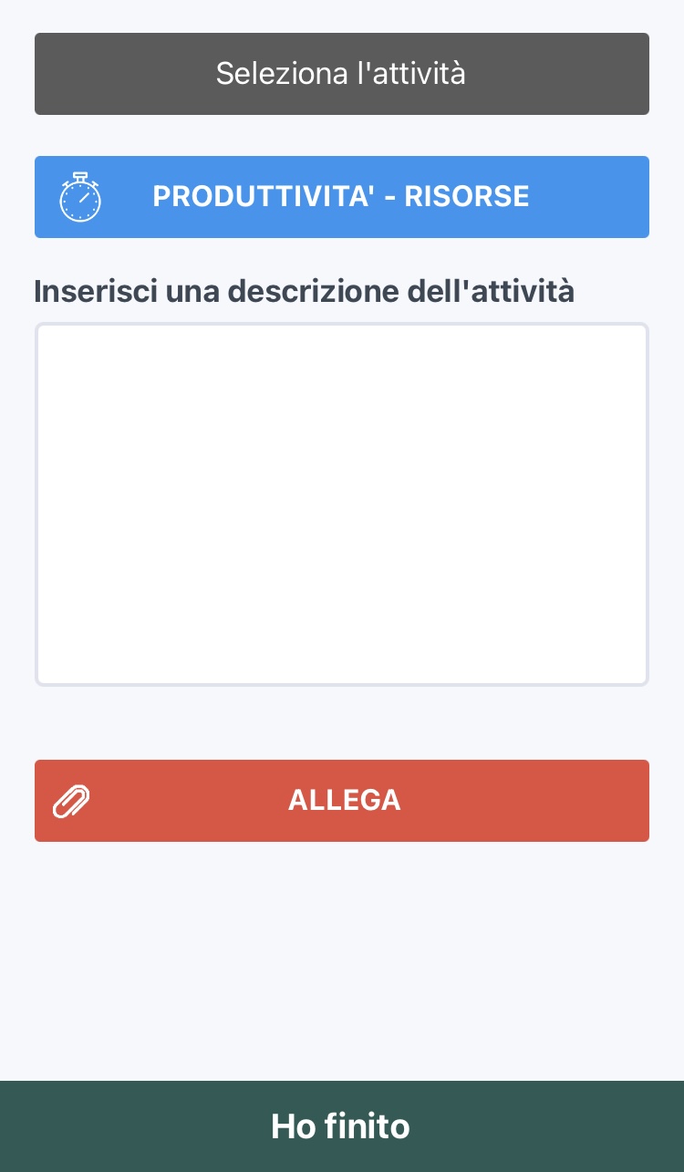 Foglio di intervento da app