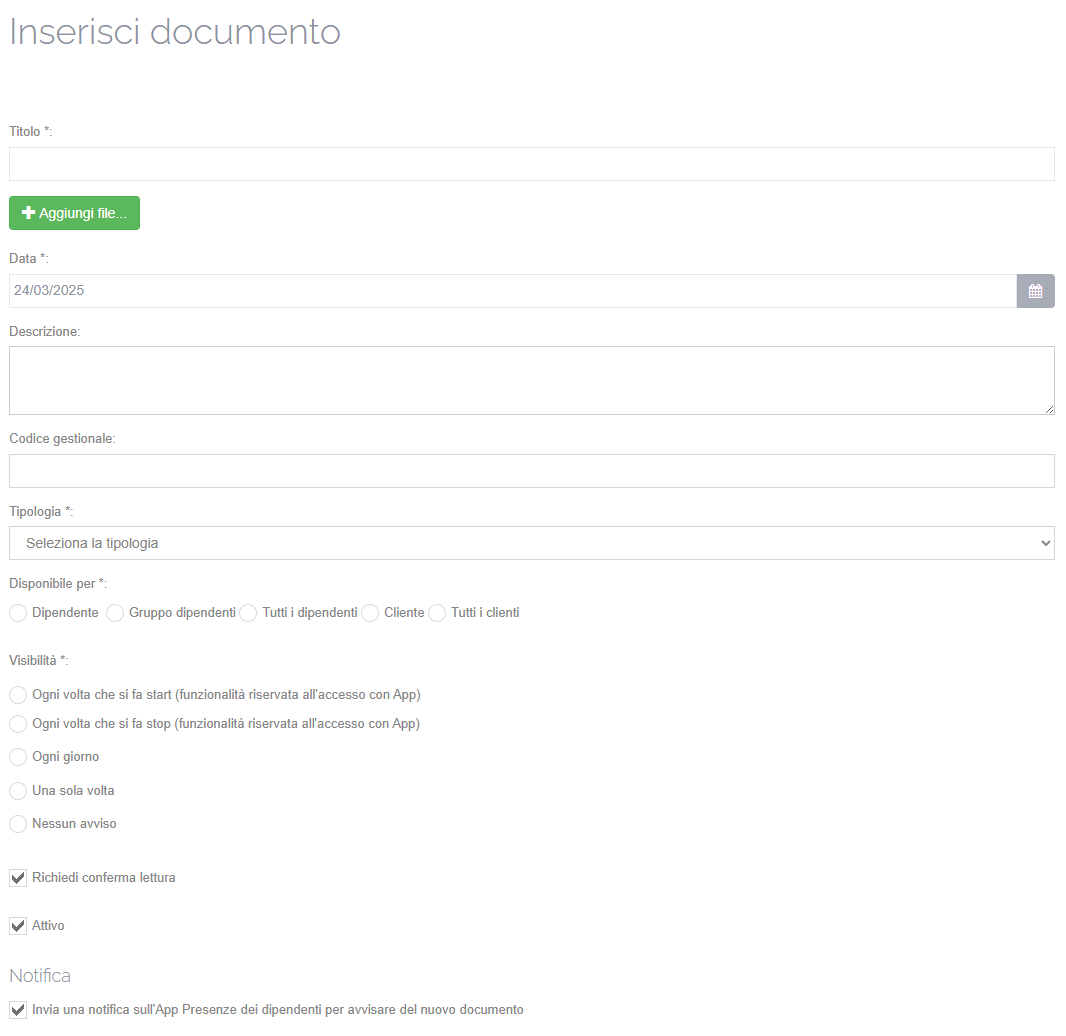 gestione documenti per i dipendenti