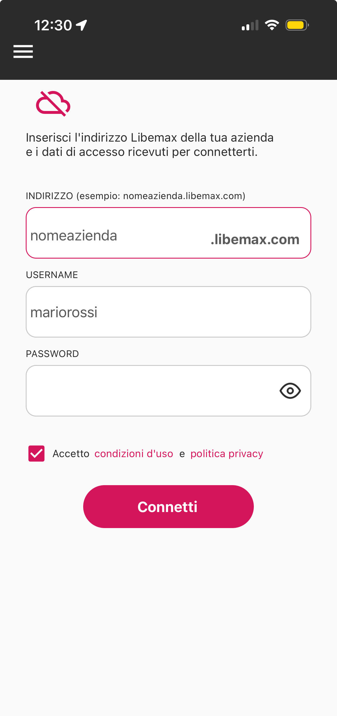 login libemax rilevazione presenze