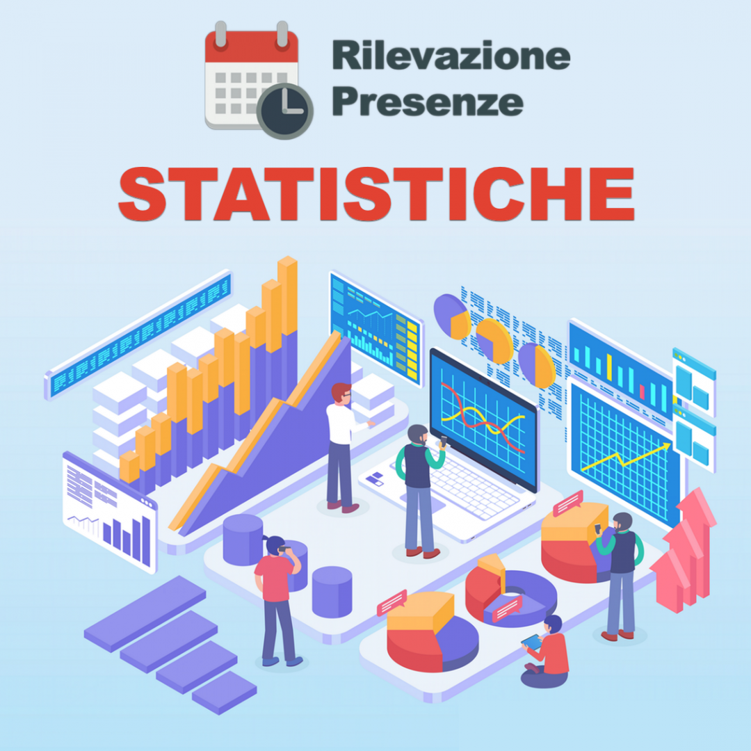 con statitiche di App Rilevazione Presenze visualizza i dati aggregati in grafici, mappe e report  